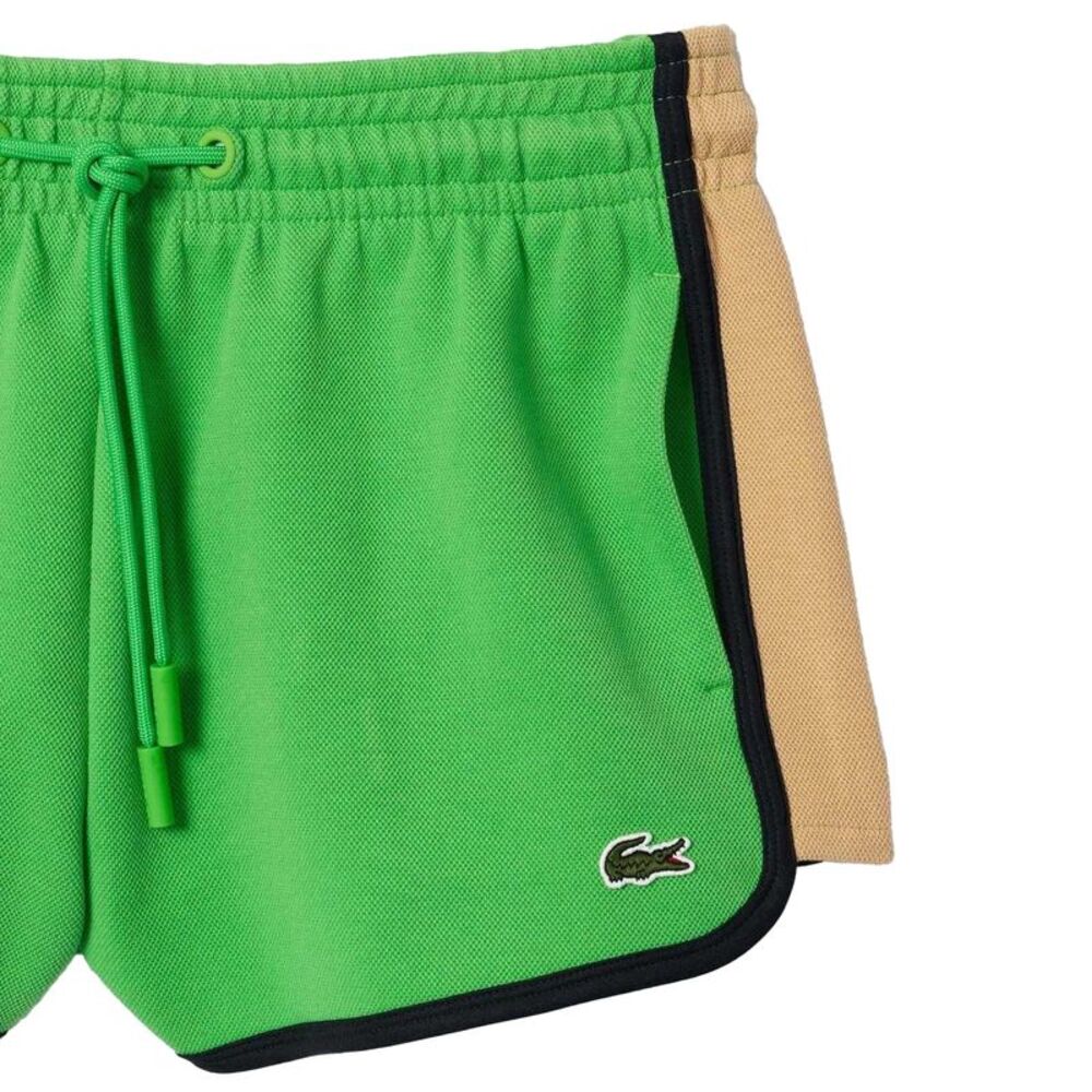 Lacoste Womens/Ladies Pique Contrast Panel Shorts / Green - Picture 4 of 5